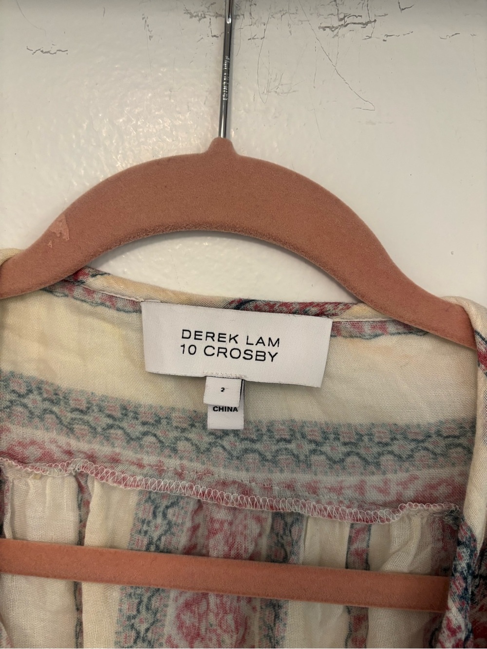 10 Crosby Derek Lam Striped Boho V-Neck Blouse in Cream, Red and Blue - Picture 4 of 5